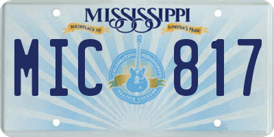 MS license plate MIC817