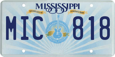 MS license plate MIC818