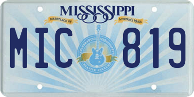 MS license plate MIC819