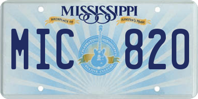 MS license plate MIC820