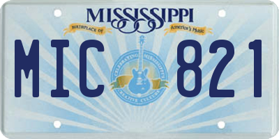 MS license plate MIC821