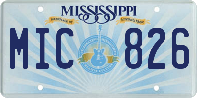 MS license plate MIC826