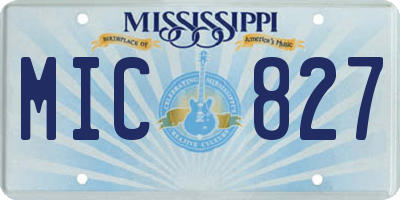 MS license plate MIC827