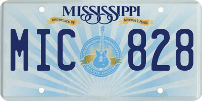 MS license plate MIC828