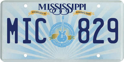 MS license plate MIC829