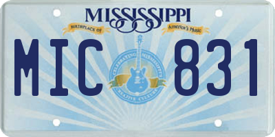 MS license plate MIC831