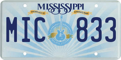 MS license plate MIC833