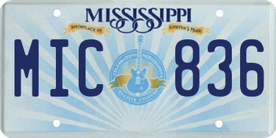 MS license plate MIC836