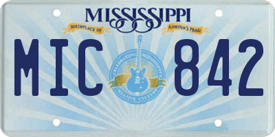 MS license plate MIC842