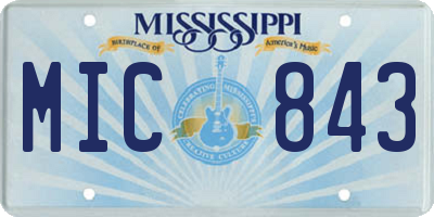 MS license plate MIC843
