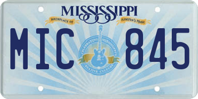 MS license plate MIC845