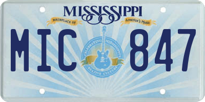 MS license plate MIC847