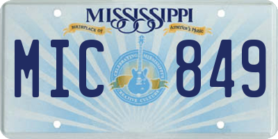MS license plate MIC849