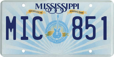 MS license plate MIC851