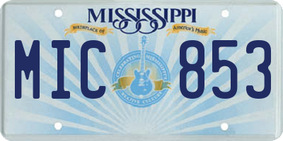 MS license plate MIC853