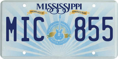 MS license plate MIC855