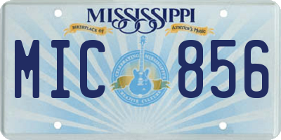 MS license plate MIC856