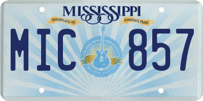 MS license plate MIC857