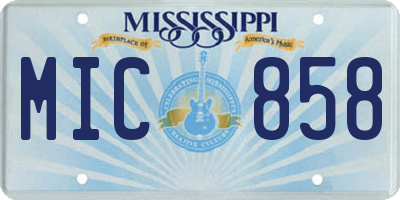 MS license plate MIC858