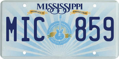 MS license plate MIC859