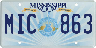 MS license plate MIC863