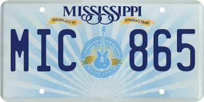 MS license plate MIC865