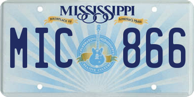 MS license plate MIC866