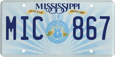 MS license plate MIC867