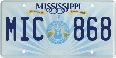 MS license plate MIC868