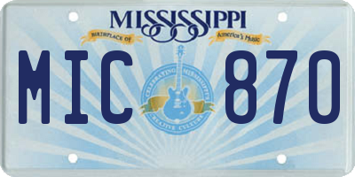 MS license plate MIC870