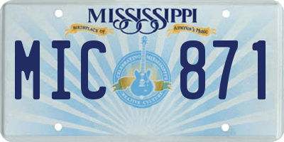 MS license plate MIC871