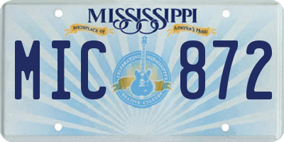 MS license plate MIC872