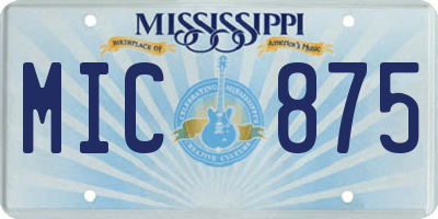 MS license plate MIC875