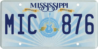 MS license plate MIC876