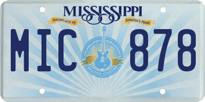 MS license plate MIC878