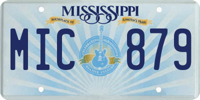 MS license plate MIC879