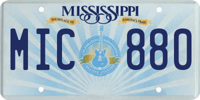 MS license plate MIC880