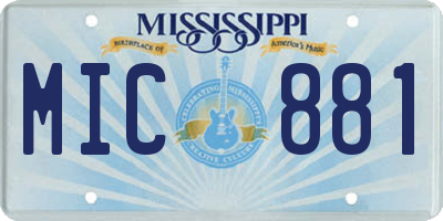 MS license plate MIC881