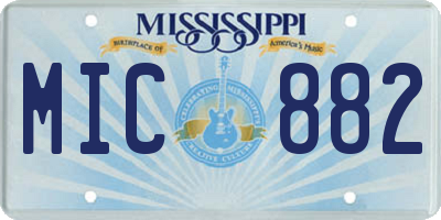 MS license plate MIC882