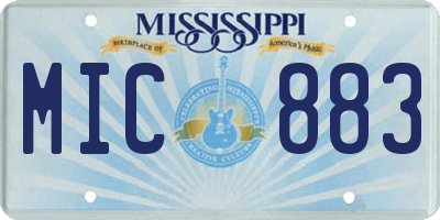 MS license plate MIC883