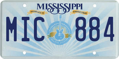 MS license plate MIC884