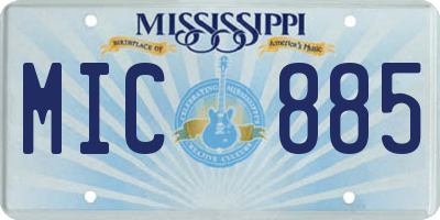 MS license plate MIC885