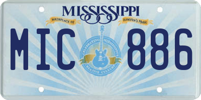 MS license plate MIC886