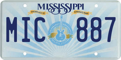 MS license plate MIC887