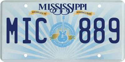 MS license plate MIC889