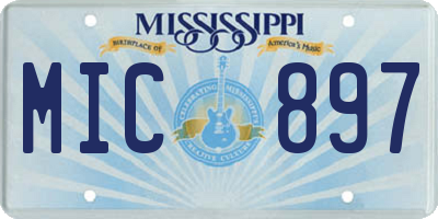 MS license plate MIC897