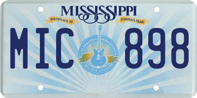 MS license plate MIC898