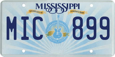 MS license plate MIC899