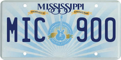 MS license plate MIC900