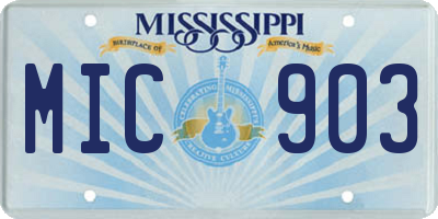 MS license plate MIC903